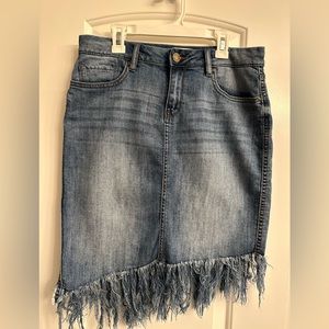William Rast Denim Fringe Skirt Size 28